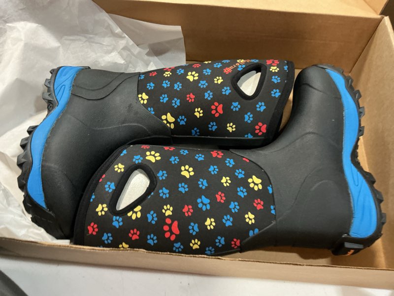 Condition photo showing New/Like New for ( unknown size)daerainy neoprene rubber boots for women,waterproof rainboots with sturdy neoprene for outdoor working farming fishing hunting gardening  blue