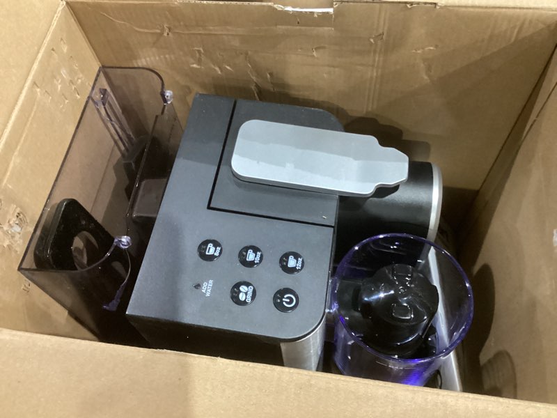 Condition photo showing As Is for Cuisinart Single-Serve Coffee Maker + Coffee Grinder with 8 oz., 10 oz., and 12 oz. Serving Size, Compatible with Single-Cup Pods, 48-Ounce Removable Reservoir, Stainless Steel, DGB-2 Black