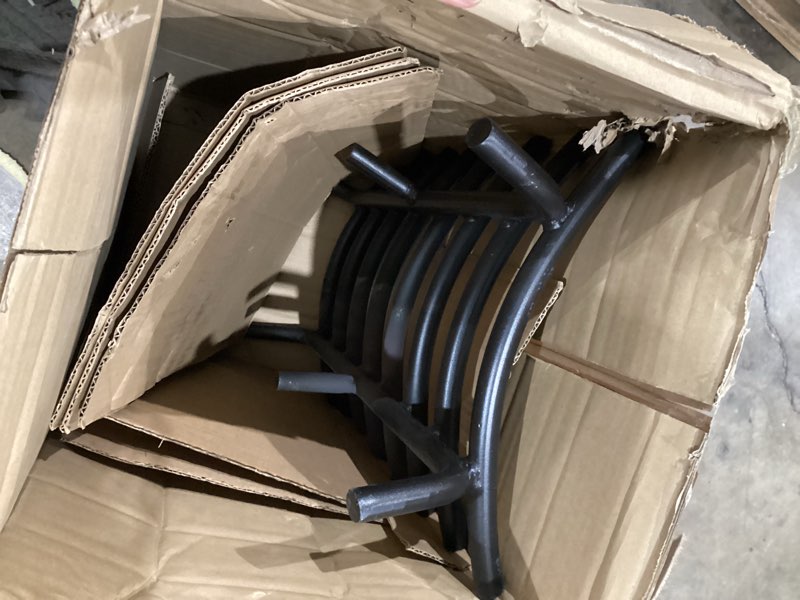 Condition photo showing As Is for fireplace grate 14in heavy duty, fireplace wood holder for inside fireplace, fireplace log holder, small fire grate, fireplace accessories, chimney hearth indoor, 5 bars fire pit grate for outdoor