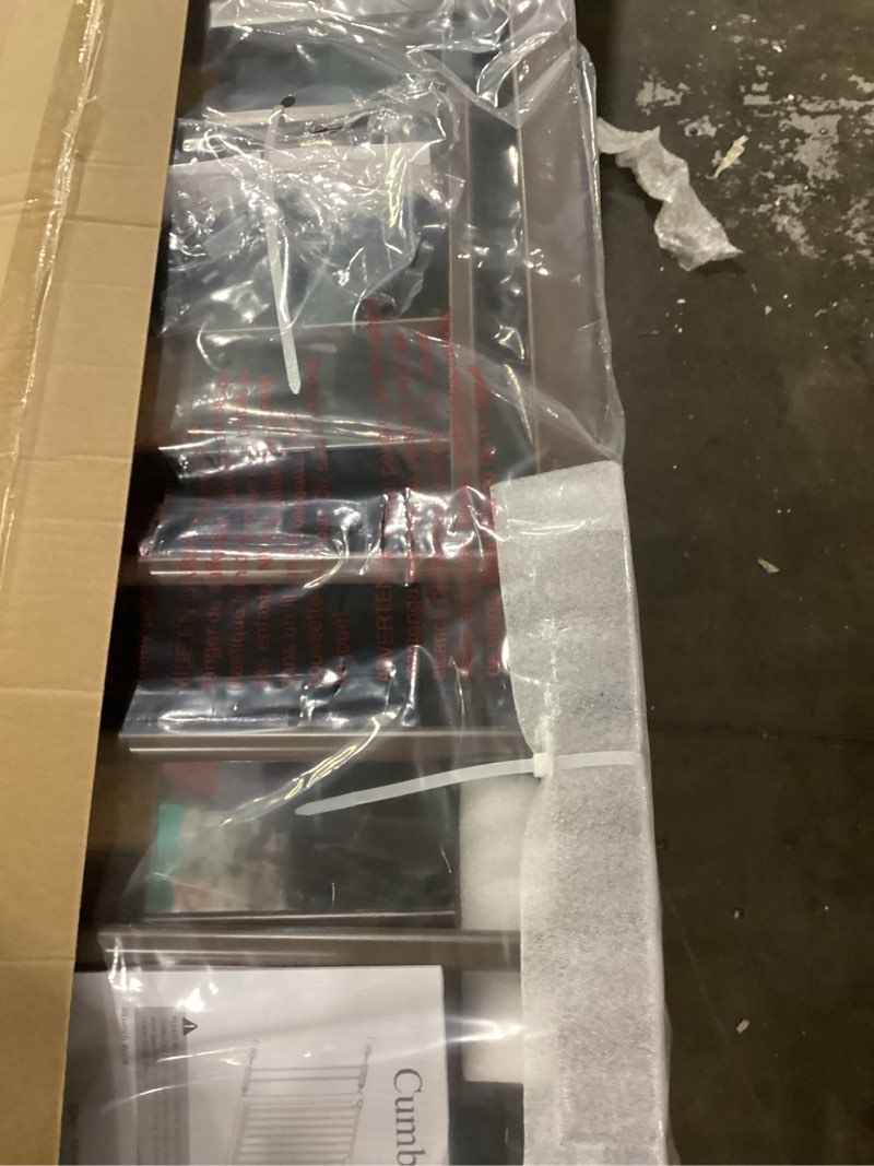 Condition photo showing Good Condition for cumbor 29.7-40.6" baby gate for stairs, mom's choice awards winner-dog gate for doorways, pressure mounted auto-close pet gates for dogs indoor, safety child gate with easy walk thru door, brown brown 29.7-40.6"w x 30.5"h