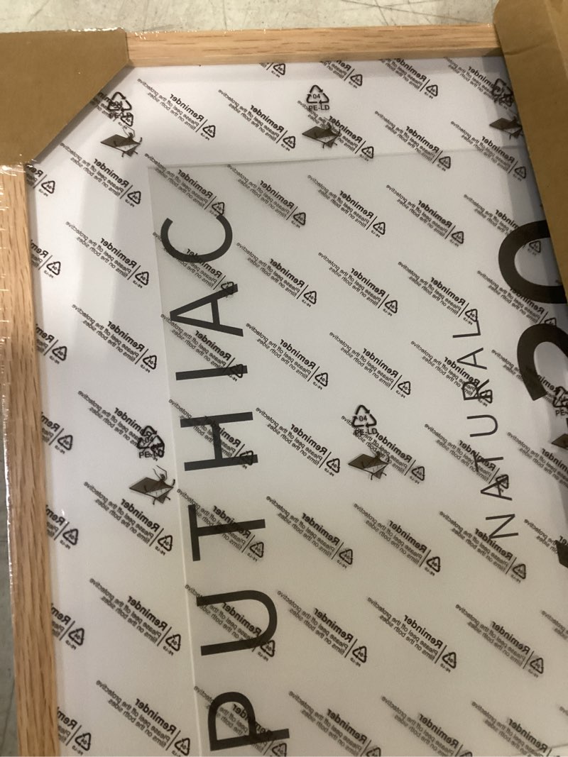 Condition photo showing New/Like New for 16x20 Picture Frames for Wall - Minimalist 16x20 Oak Wood Frames, 16"x20" Picture Frame Wood, Natural Solid Wooden Picture Frames for Wall Art Photo and Prints(1 Pack, Beige)