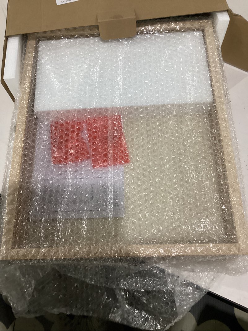 Condition photo showing Good Condition for szqinji shadow box frame 13x16 large deep with unique diamond shape door vintage lock, wood memory shadow boxes for pet memorial wedding baby flower graduation photos keepsakes medals natural natural 13x16