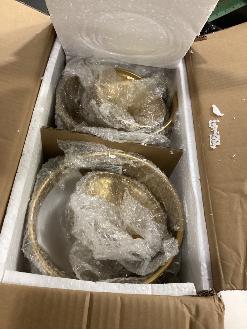 Condition photo showing Good Condition for 8.25'' wide 7.3''high decorative bowl vase set of 10,distressed gold metal compote bowl for tables?urn vases for vintage wedding centerpieces,elegant compote vases,pedistal vase for any event 10 gold
