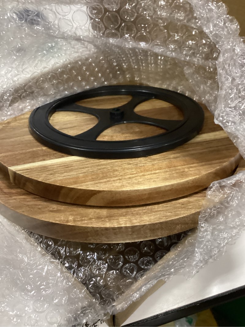 Condition photo showing Good Condition for 10" acacia wood lazy susan organizer kitchen turntable for cabinet pantry table organization,2 pack acacia two pack 10"