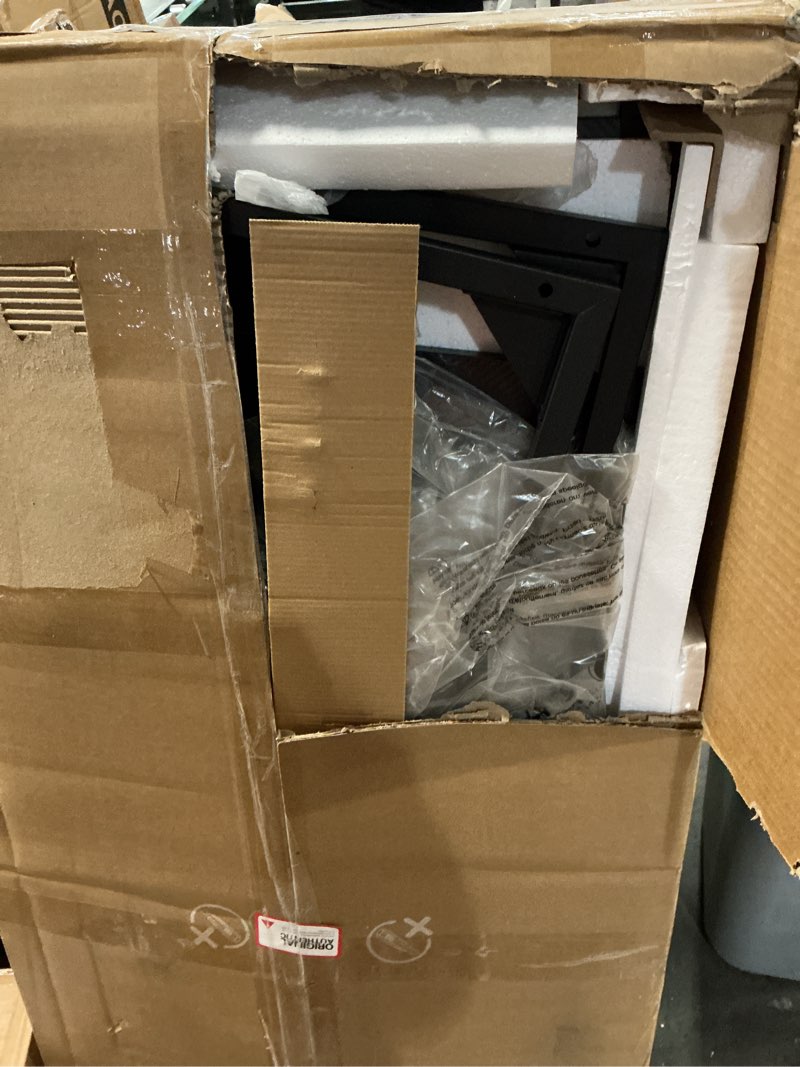 Condition photo showing Good Condition for dumos l shaped gaming desk with shelves storage drawers 58'', black computer desks with led lights power outlets, office wood table with pc stand cable management for bedroom dual monitor streaming ink 59.2 inch