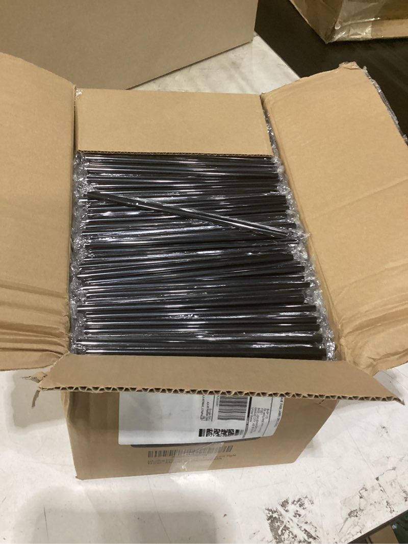 Condition photo showing New/Like New for disposable black plastic boba straws 9 inch - 8mm wide diameter individually wrapped (1200 count bulk) for bubble tea, smoothies, milkshakes - bpa-free & durable, elegant for parties, cafes, home use black 8mm-1200ct
