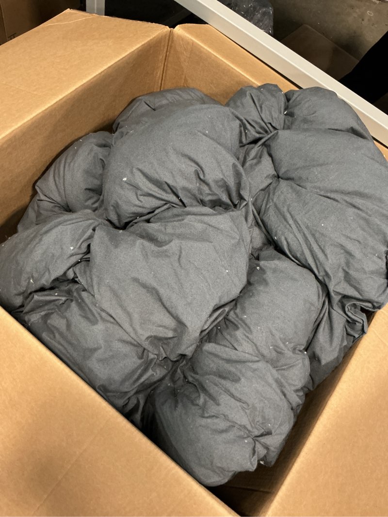Condition photo showing As Is for cotton pintuck comforter king