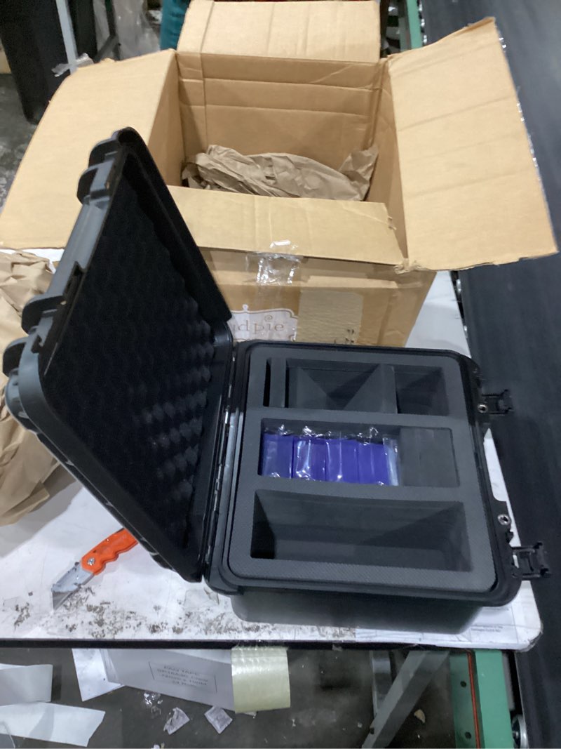 Condition photo showing As Is for top loader storage box - graded card case for psa, bgs & cgc slabs, fits 3" x 4" 35pt hard sleeves - includes 100 top loaders & 100 penny sleeves - collector storage for sports & trading cards