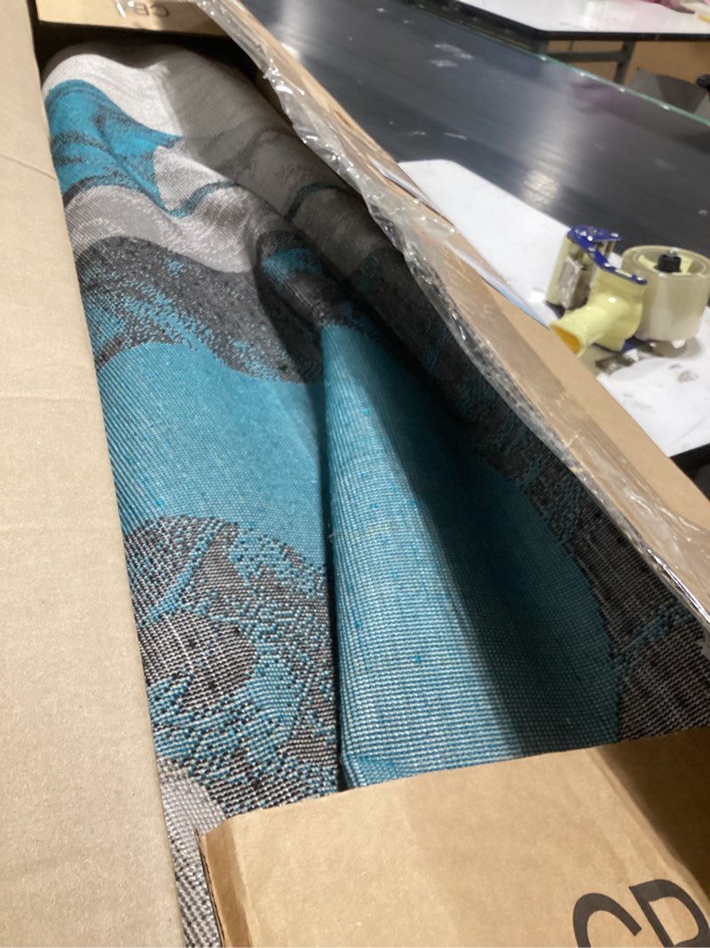 Condition photo showing Good Condition for safavieh washable rug outdoor cabana collection - 5'3" x 7'6", grey & blue, non-shedding & easy to clean, ideal for patio, backyard, mudroom (cbn832f) grey/blue 5'3" x 7'6" (rectangular)