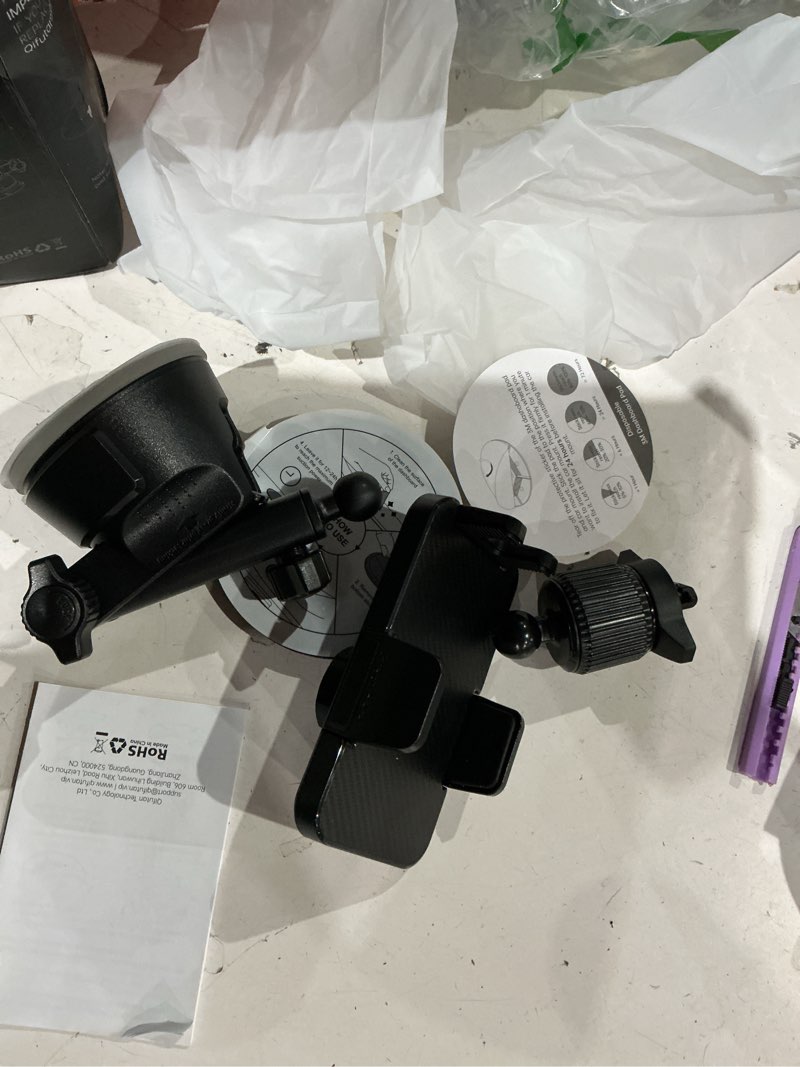 Condition photo showing Good Condition for qifutan dash mounted holders phone holders for your car phone mount for car windshield dashboard air vent universal desk mounts hands free automobile cell phone holder fit for iphone smartphone