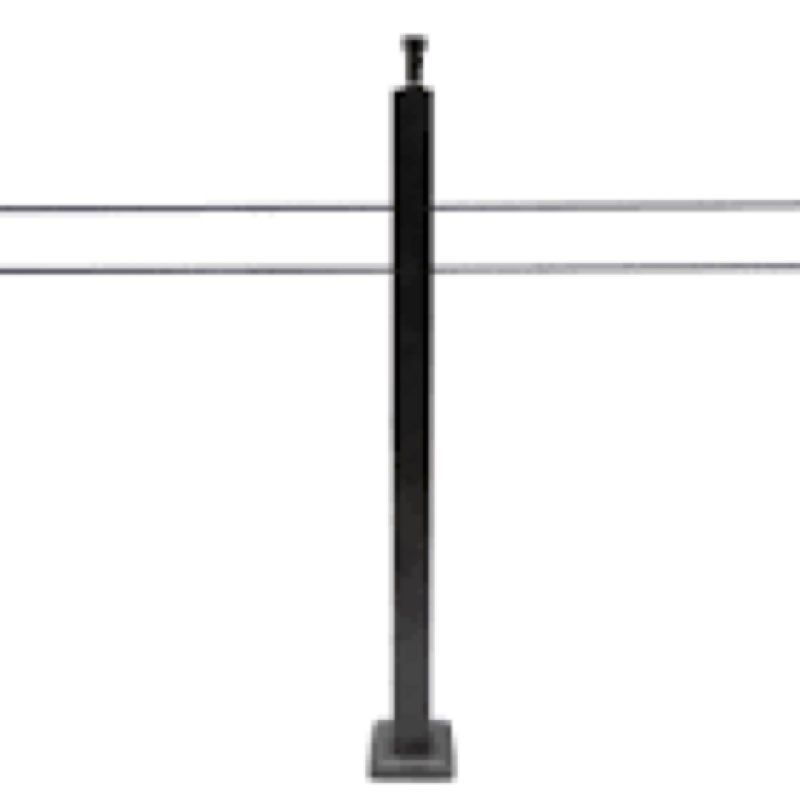 cke 36" level drilled cable railing post, black cable railing post (post 35"x2"x2") for deck railing