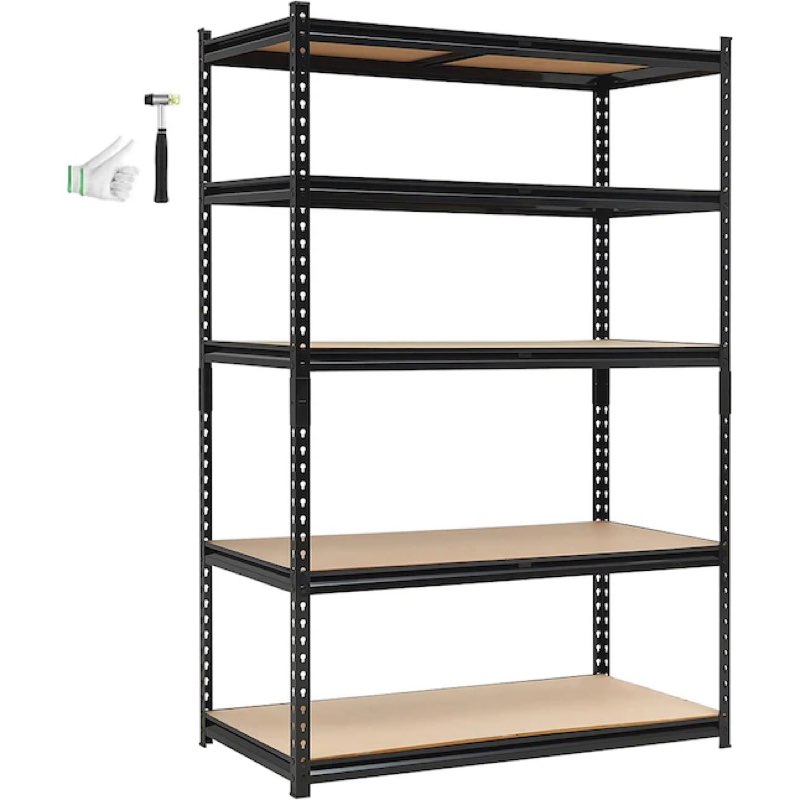qeetex heavy duty 5-tier garage shelving unit adjustable metal