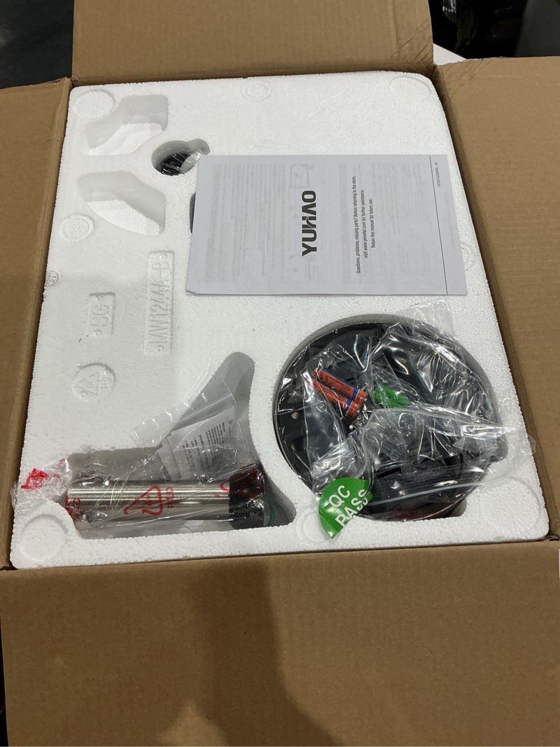 Condition photo showing New/Like New for yuhao 48 inch brushed nickel ceiling fan with light and remote control.noiseless,dimmable, 3cct,6 speeds reversible, modern dc ceiling fans for indoor or covered outdoor use,etl listed