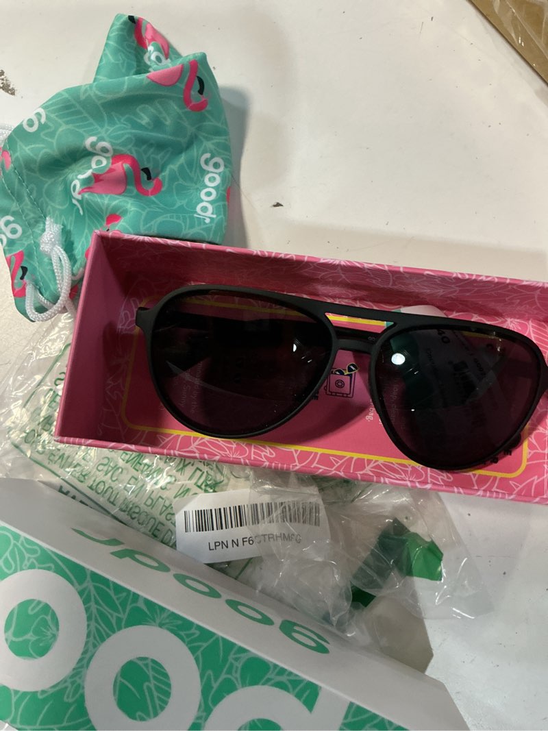 Condition photo showing Good Condition for goodr mach g polarized sunglasses women & men | large sized, aviator frames, uv400, non-reflective/mirrored lenses, no slip, multi colors operation: blackout