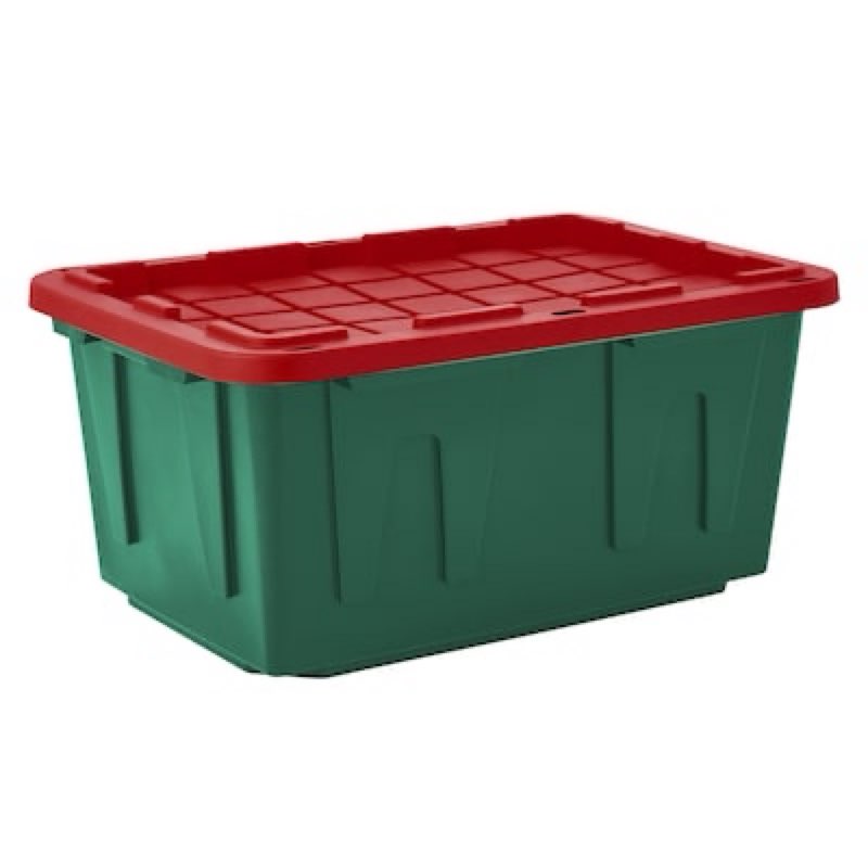 holiday living large 27 -gallons ( 108 -quarts ) green heavy duty stackable tote with standard snap lid item #5132510 | model #5132510