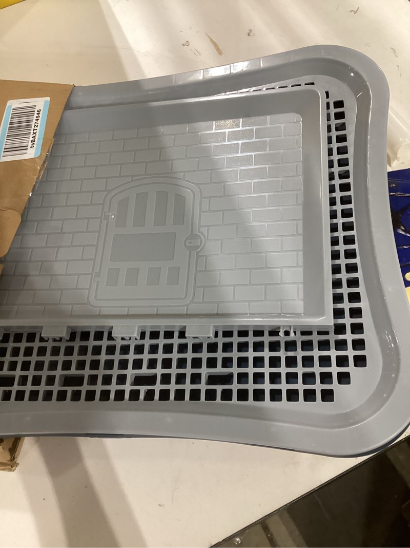 Pee Pad Holder, Indoor Potty Tray for Puppy and Small Size Dog with Pee Wall, Non-Skid Feet, 20 * 15