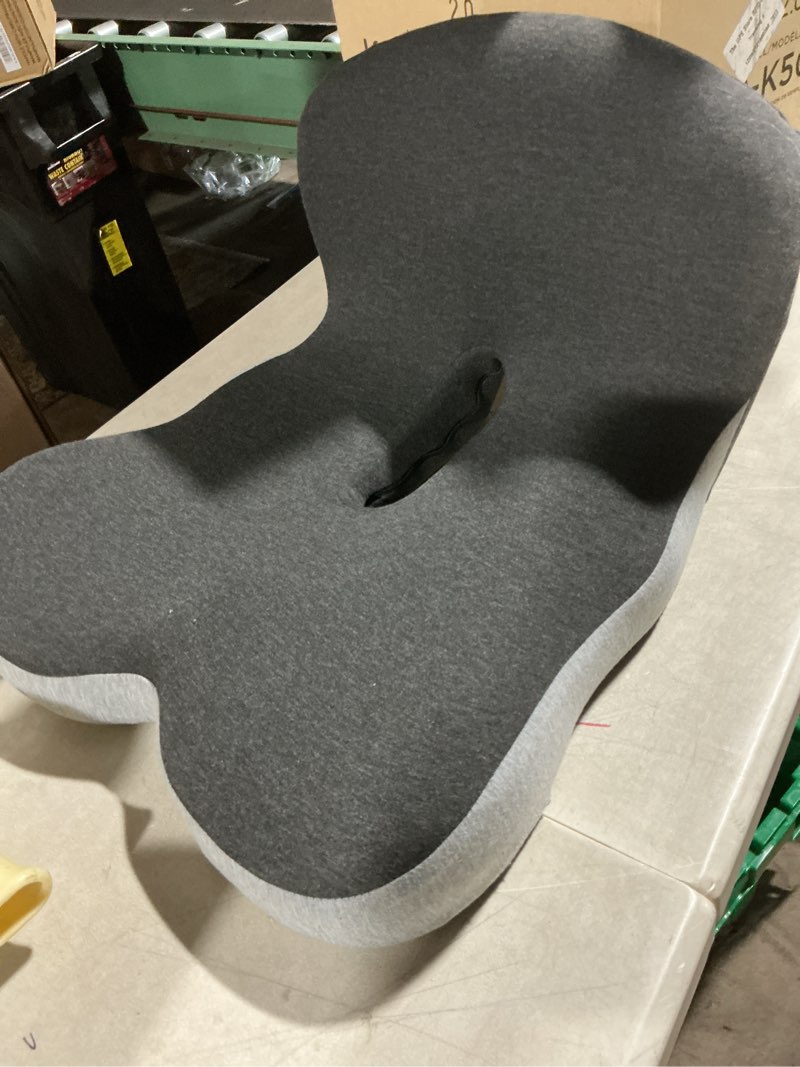 Condition photo showing As Is for Memory Foam L-Shaped Integrated Seat Cushions for Car Truck Driver Ergonomic L Shape Lumbar Cushion Sciatica Back Pain Relief Office Chair and Back Support Pillow Long Driving Booster Seat (I)