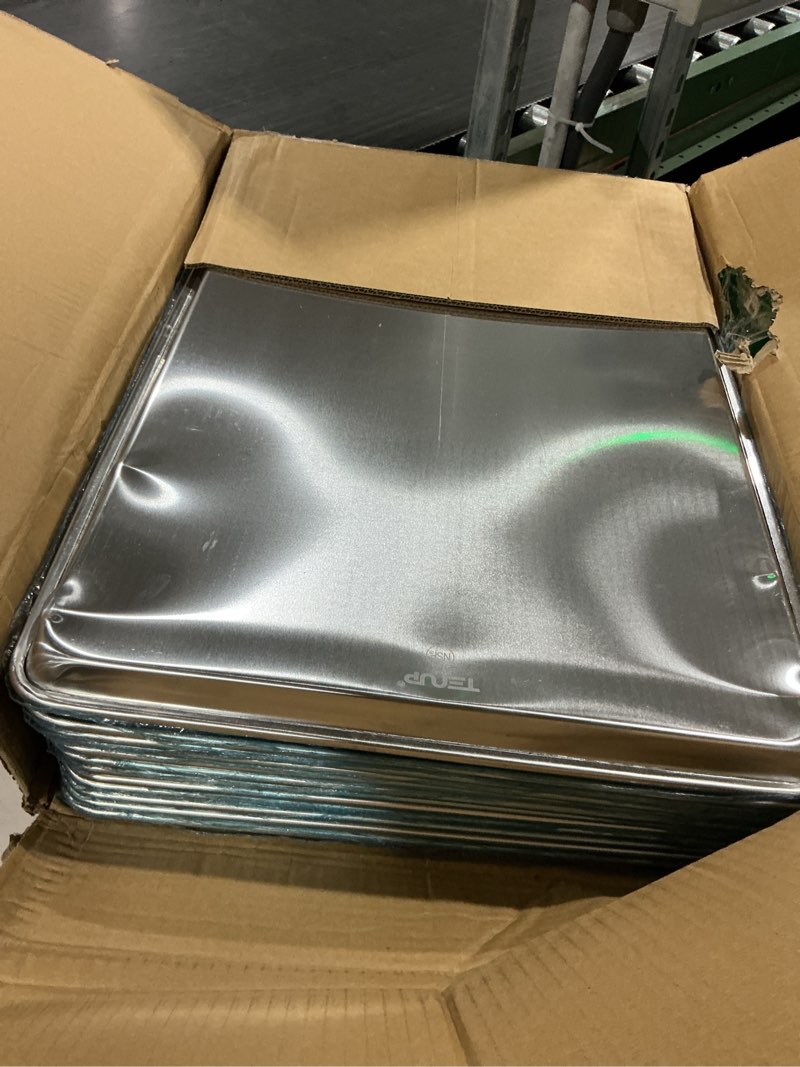 Condition photo showing Good Condition for tenup 12 pack aluminum full sheet pan, 26" x 18" heavy duty commercial baking tray reinforced rim, warp-resistant rust-free 12 full size 26" × 18"