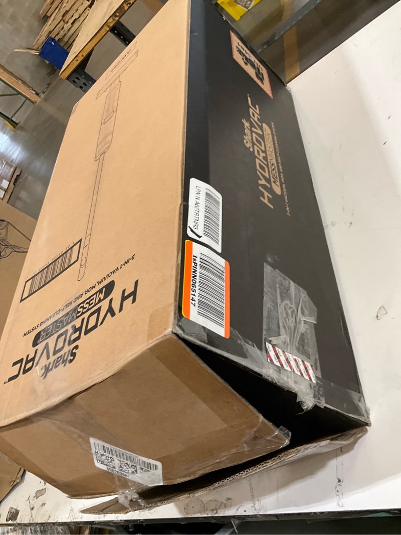 Condition photo showing As Is for shark | wet dry vacuum cleaner | vacuum and mop combo | hydrovac messmaster | 3-in-1 self-cleaning + powerful suction | 2 brushrolls & 2 solutions included | hardwood floor & area rug cleaner | aw261 cordless w/ premium