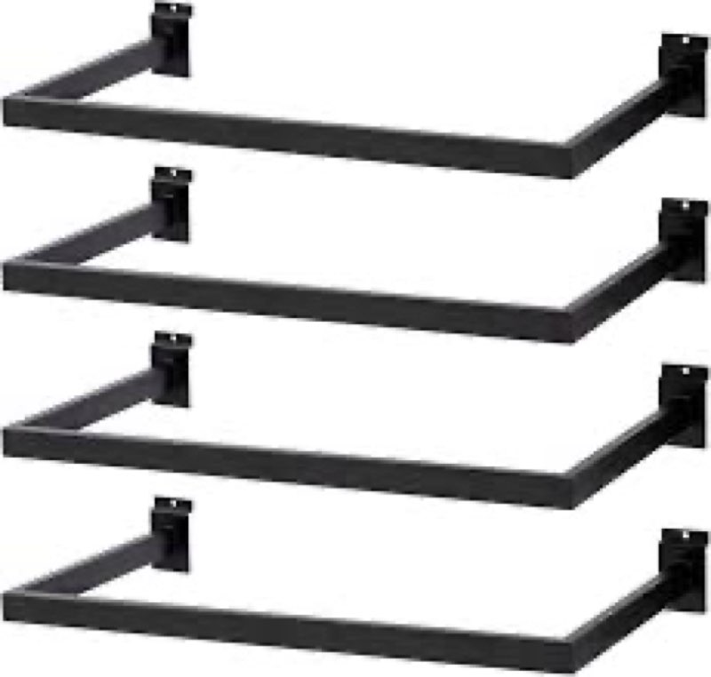 SINCHEEWAY Slatwall U-Shaped Rectangular Tubing Hangrail - 24"x12", Slatwall Accessories and Hangers