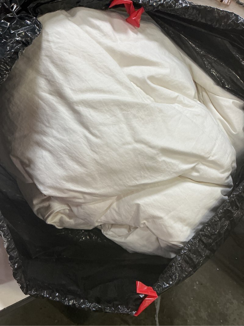 Condition photo showing As Is for luxe goose down comforter duvet insert, king/cal king, white
