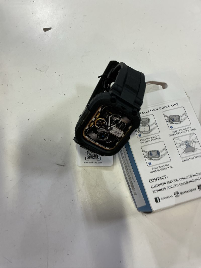Condition photo showing Good Condition for amband bands compatible with apple watch 9/8/7/6/5/4 & se 3/2/1 41mm/40mm case men, m1 sport series rugged case tpu strap military protective cover bumper for iwatch 41/40 mm men black black 40mm/41mm