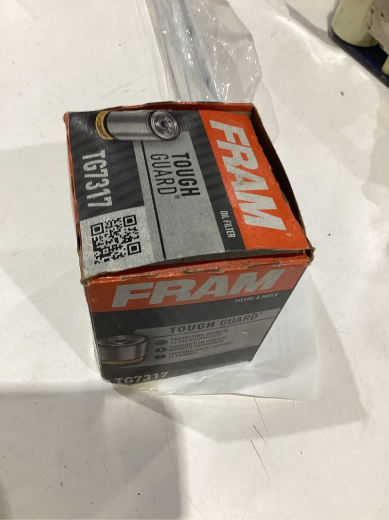 Condition photo showing As Is for fram tough guard oil filter, tg7317, 15k mile replacement filter for select honda vehicles