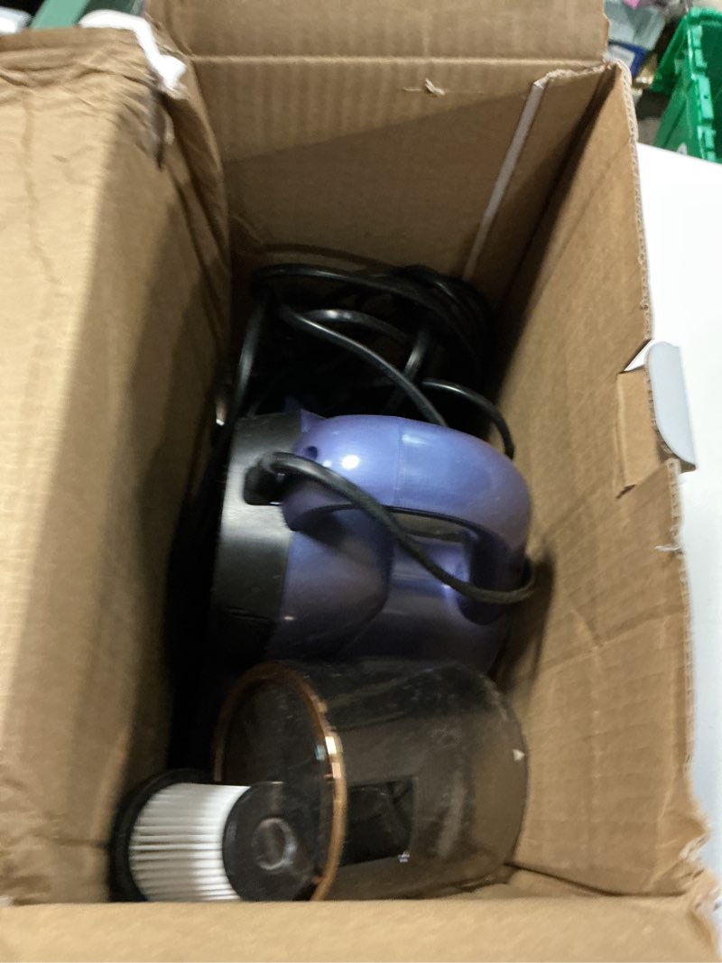 Condition photo showing As Is for mattress vacuum cleaner, 16kpa bed vacuum cleaner with 253.7nm uv-c light, ultrasonic & 140? heating, dual cup & widen suction port handheld vacuums for bed, sofa, couch, crib (500w, corded) bluish purple