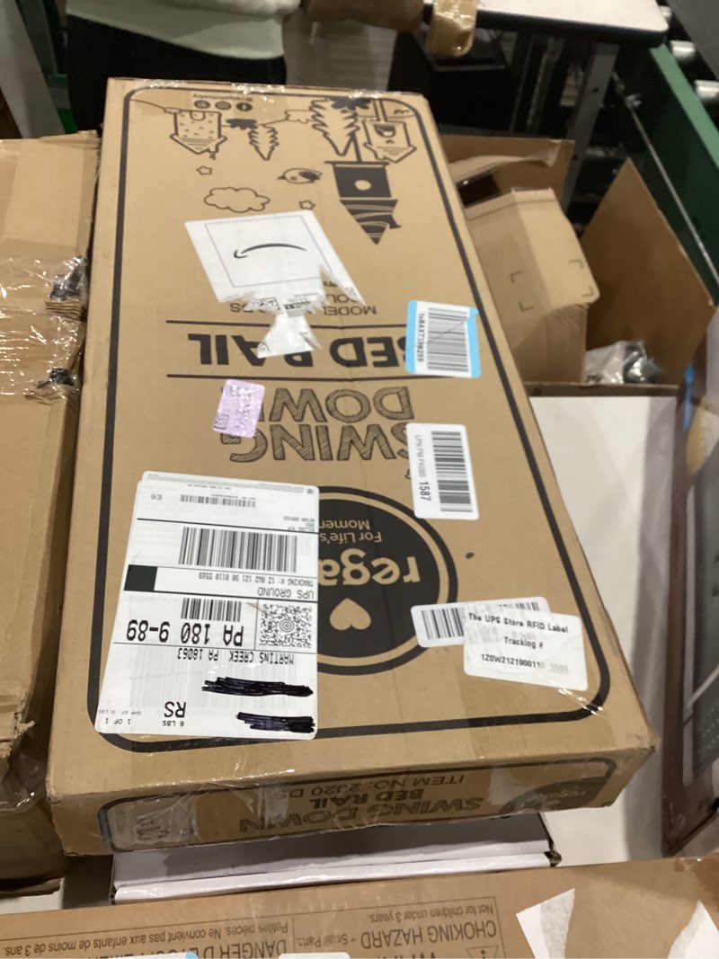Condition photo showing New/Like New for Regalo Safety Swing Down Bed Rail Guard for Toddlers, Bed Safety Rail with Patented Gap Guard, Fits Twin, Full & Queen Mattress, White, Tested & Safe for 30 Years, American Designed, Family Owned 43 Inch