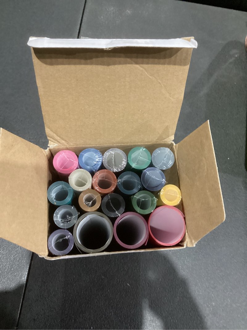 Condition photo showing As Is for HTVRONT HTV Heat Transfer Vinyl Bundle - 20 Pack 12'' x 3FT Iron on Vinyl for All Cutting Machine, Easy to Use Heat Transfer Vinyl for T Shirts, HTV Vinyl Bundle with 20 Assorted Colors Assorted Colors 12'' x 3FT