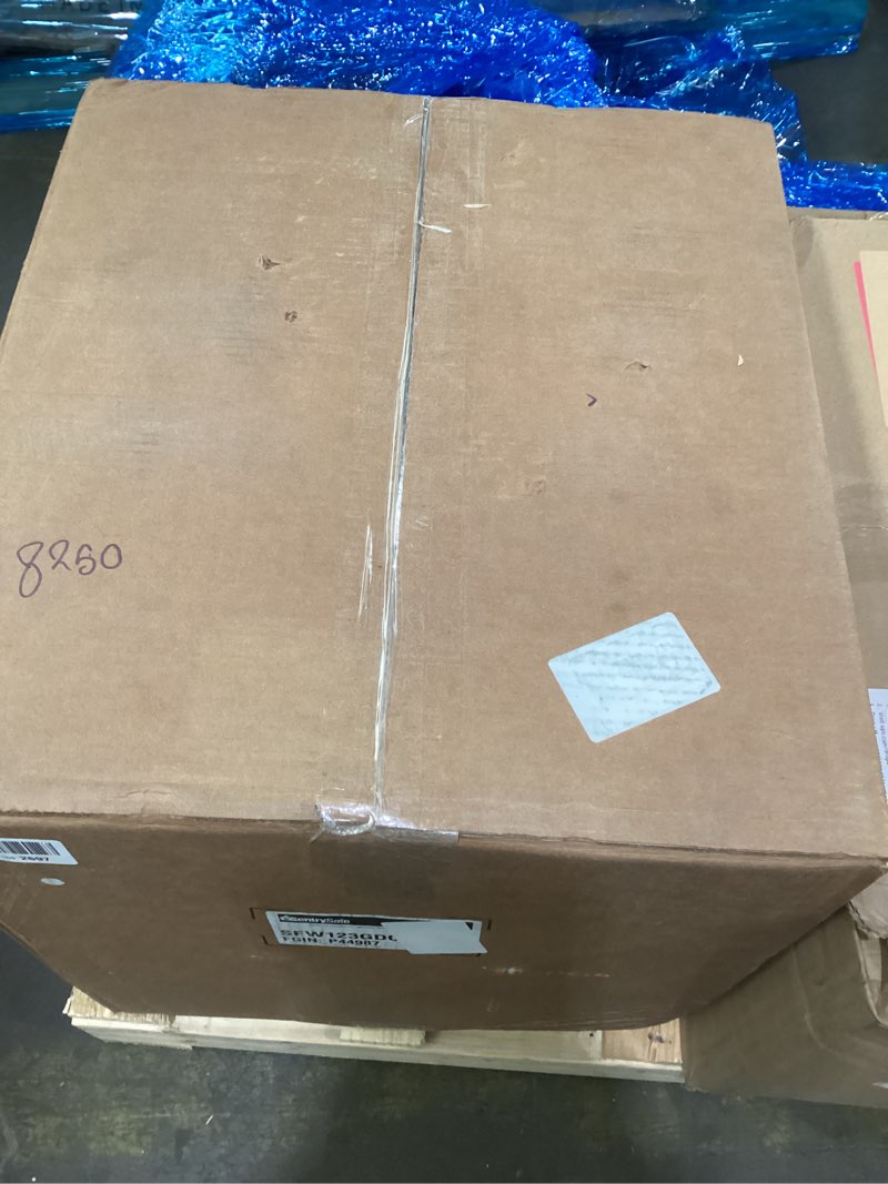 Condition photo showing New/Like New for SentrySafe Waterproof and Fireproof Alloy Steel Digital Safe Box for Home with Code Button Keypad, 1.23 Cubic Feet, 17.8 x 16.3 x 19.3 Inches (exterior), SFW123GDC