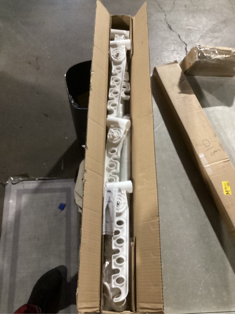 Condition photo showing New/Like New for Floor-to-Ceiling Clothes Storage Rack, Adjustable Hanging Pole with Multiple Hooks, White