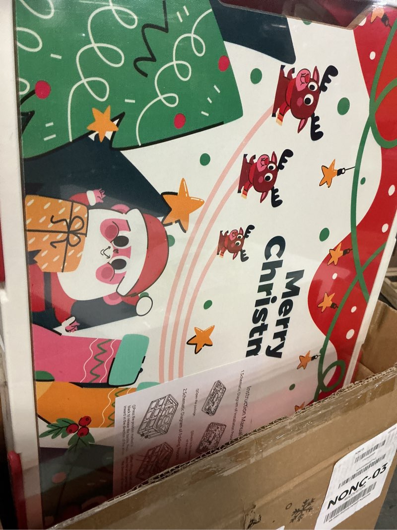 Condition photo showing New/Like New for Christmas Storage Box 50L 2 Pack, Foldable Storage Box with Wood Lid & Handles, Includes Christmas Stickers for DIY, Multifunctional Wood Top for Holiday Decor, Gift, Fruit Cutting & Home Organization