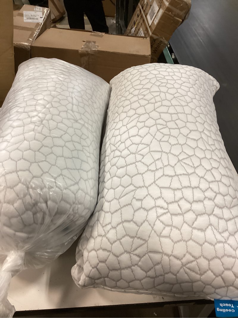 Condition photo showing Good Condition for QUTOOL Cooling Pillow for Sleeping 2 Pack, Luxury Shredded Memory Foam Bed Queen Pillows Set of 2, Cool Pillow for Hot Sleepers Adjustable Firm Pillow for Side, Back, Stomach Sleepers Soft Yet Support White-cooling Basic Queen(2 Pack)-20'*30'