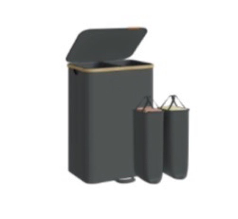 songmics laundry hamper, laundry sorter with lid, storage basket bin, removable liners, bamboo frame