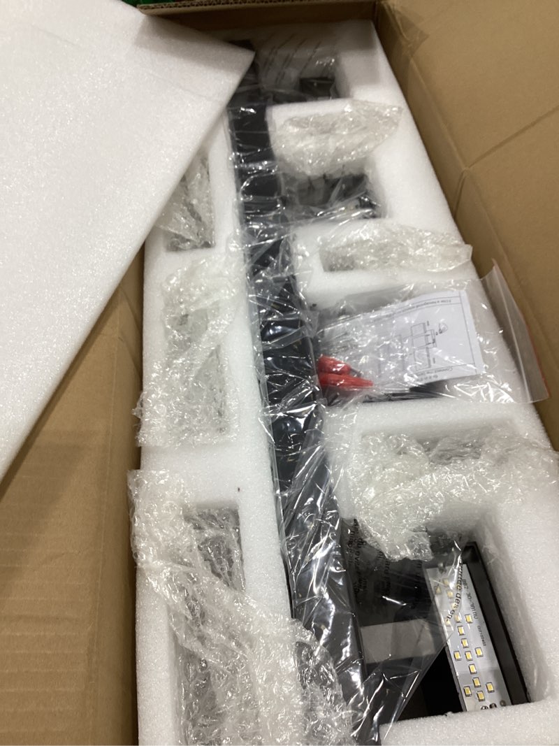 Condition photo showing As Is for Black Bathroom Light Fixtures Crystal Bathroom Vanity 4 Light Over Mirror Modern LED Wall Light ?6000K Cool Light?40 Watts Black 4 lights