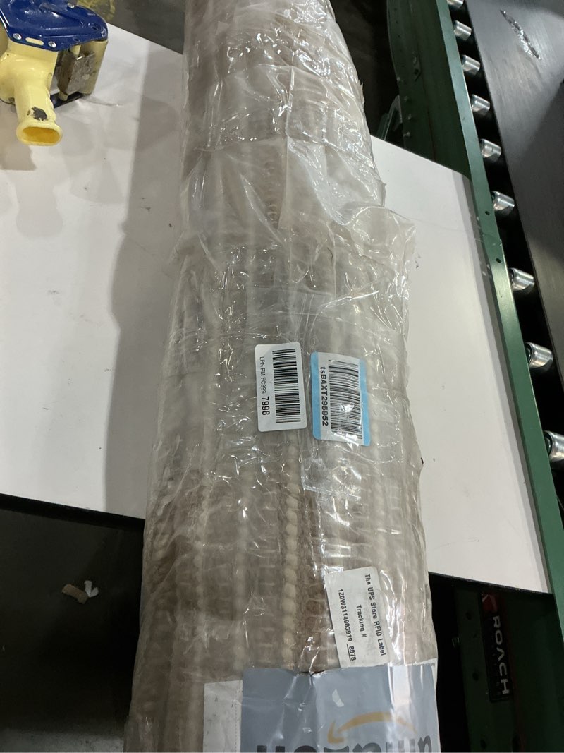 Condition photo showing New/Like New for FRELISH DECOR Wool and Jute Premium Handwoven Chunky Stripes Rug - Contemporary Area Rug for Living Room Bedroom (4’ x 6’) - Natural Ivory)