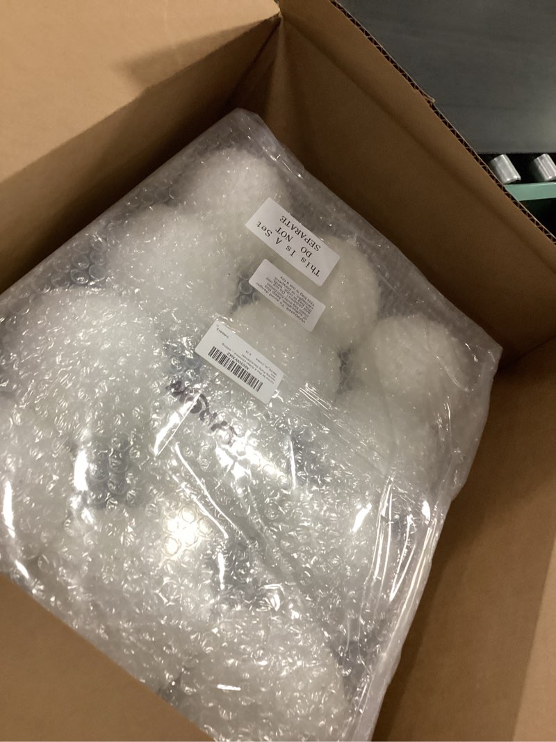 Condition photo showing Good Condition for Lyrow 24 Pcs 4" Glitter Christmas Ball Ornament Set Christmas Ball Bulk Xmas Sequin Foam Hanging Ornament Decorative Hanging for Tree Home Wedding Holiday Party Decor(White) White 4"
