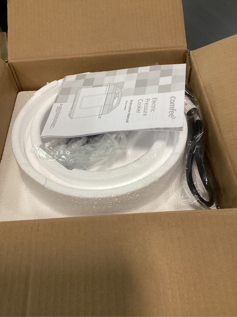 Condition photo showing New/Like New for COMFEE’ Pressure Cooker 6 Quart with 13 Cooking Functions, Olla de Presion Non-Stick Pot Yogurt Maker Rice Cooker Slow Cooker Sauté Steamer, Healthy Ceramic Inner Pot Black 6 Quarts