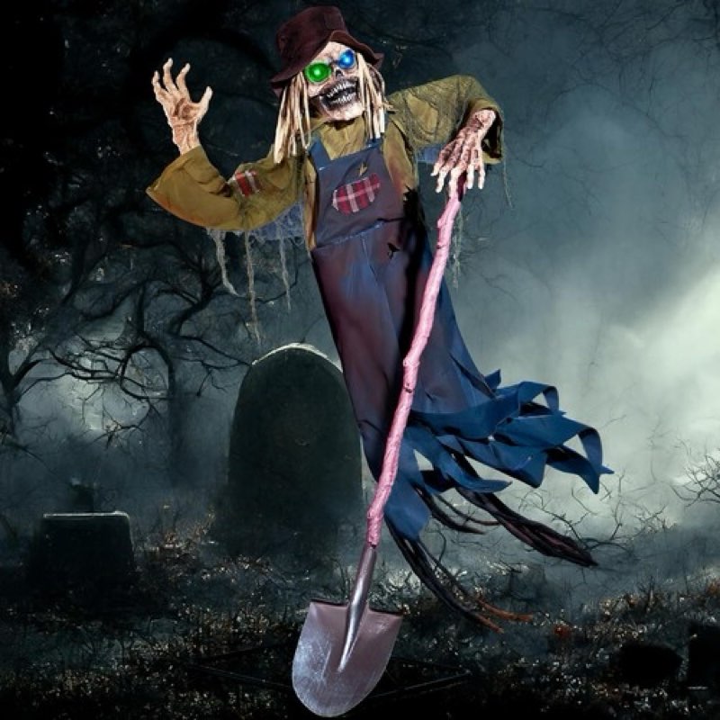 JOYIN 69" Halloween Flying Grave Skeleton Decorations Outdoor Sound Activated Scary Haunted House De