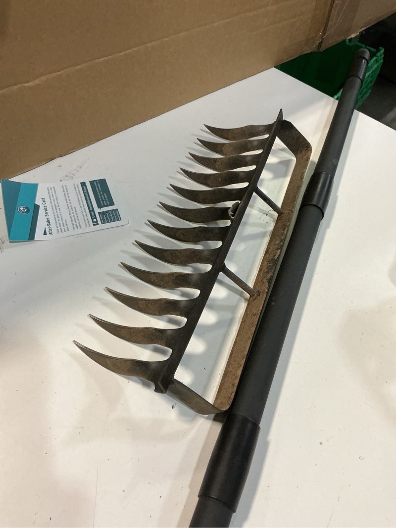 Condition photo showing As Is for Garden Hoe Stirrup Hoe Weeding Tools, 2-in-1 Garden Hoe for Weeding with 76.8" Adjustable Handle, Heavy Duty Gardening Tools with 12 Tines for Weeding, Loosening, Digging and Cultivation