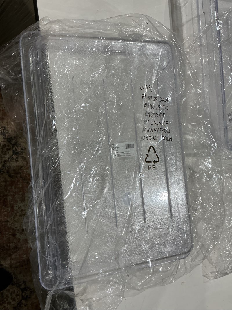 Condition photo showing Good Condition for winco polyware food storage box, 12 x 18 x 3 1/2 inch - 1 each.