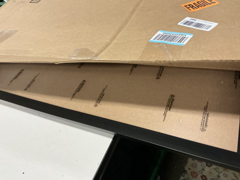 Condition photo showing As Is for hukonhep 20x26 black picture frames, photos frame with plexiglass, wall gallery photo frames, horizontal and vertical for wall mounting, home office decoration 20"x26"