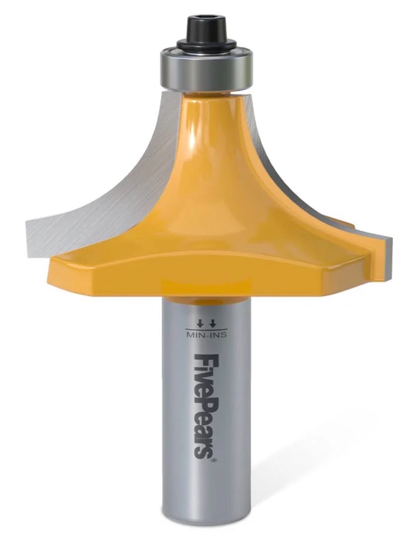 FivePears 2-1/2”? Radius Roundover Router Bit 1/2 Inch Shank, Round Over Router Bit for Edging Forming Rounding 2-1/2” Radius – 1/2? Shank