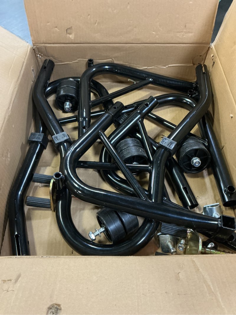 Condition photo showing As Is for vevor motorcycle stand lift 850lbs front rear combo stand lift stand front wheel fork stand rear u+l fork swingarm spool stand compatible with most yamaha honda kawasaki suzuki motorcycles black black 850lbs