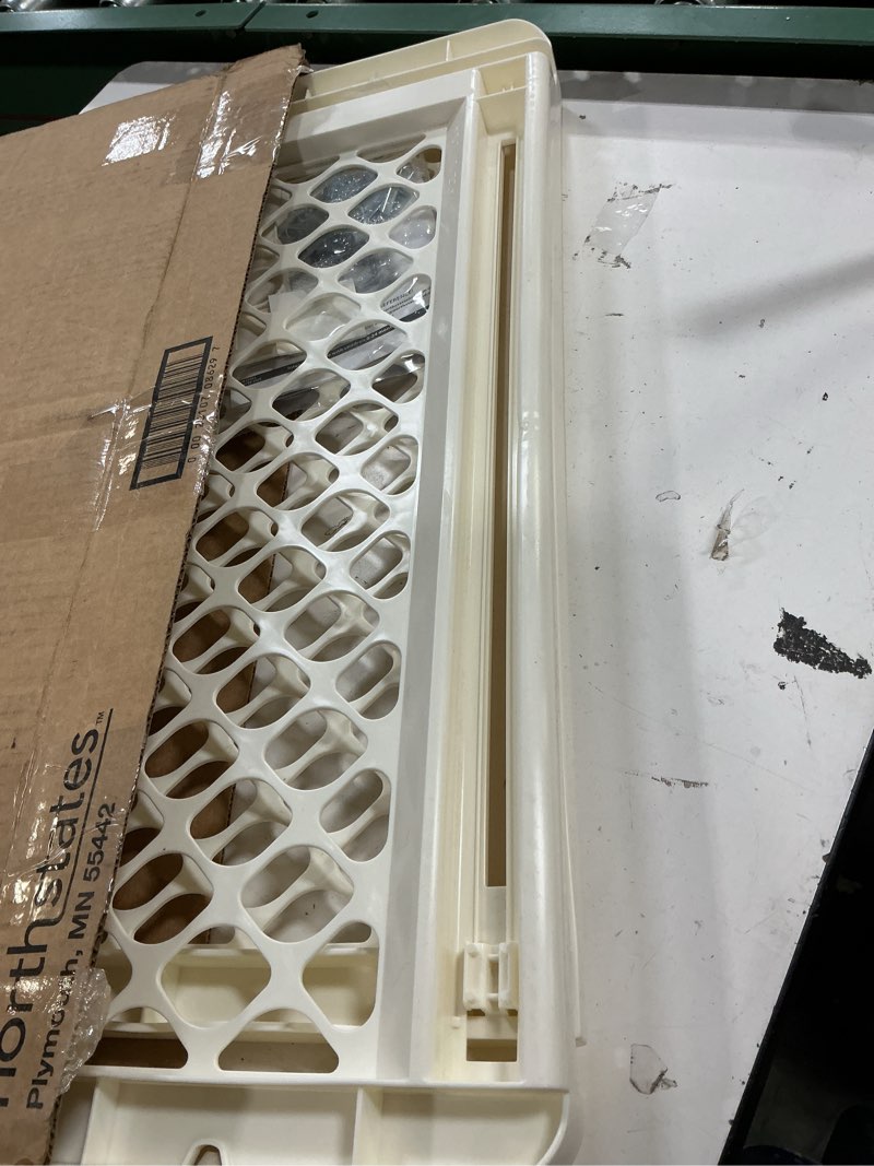 Condition photo showing Good Condition for toddleroo by north states - supergate ergo baby gate: plastic baby gate for stairs & doorways - adjustable indoor safety gate - made in usa - 26 to 42 inches wide - 26 inches tall - ivory