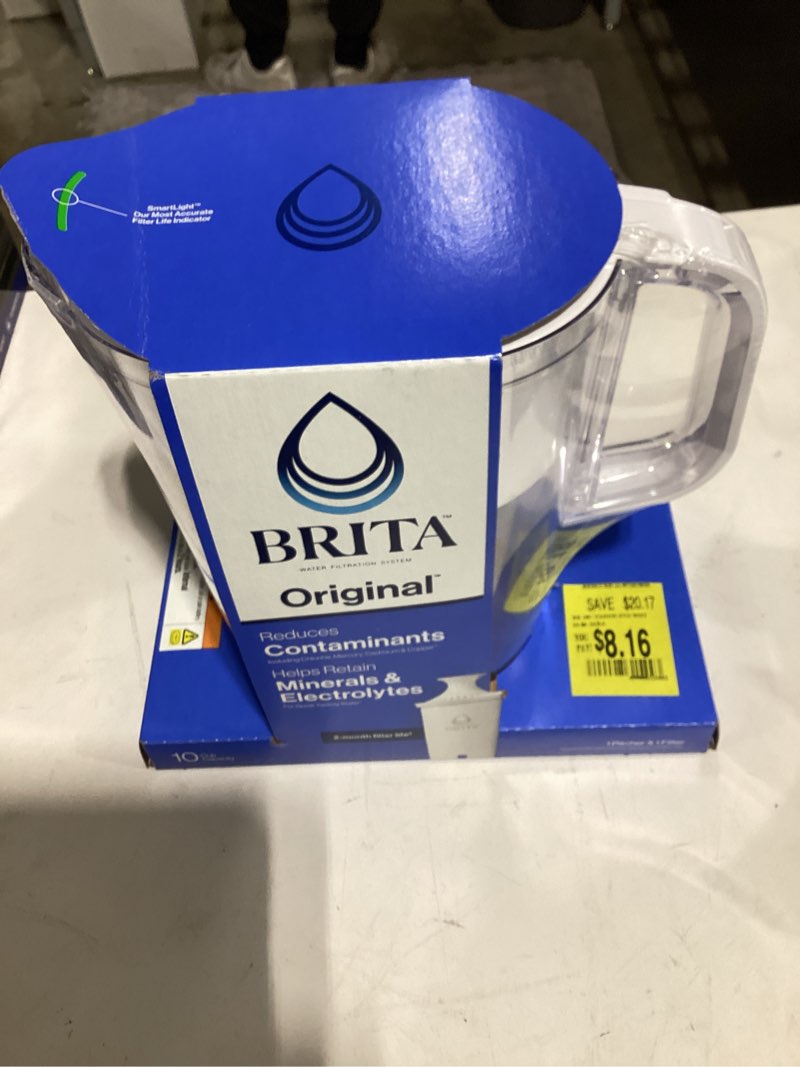 Condition photo showing Good Condition for brita metro water filter pitcher with smartlight change indicator, bpa-free, replaces 1,800 plastic water bottles a year, lasts two months, includes 1 filter, small - 6-cup capacity, white original white