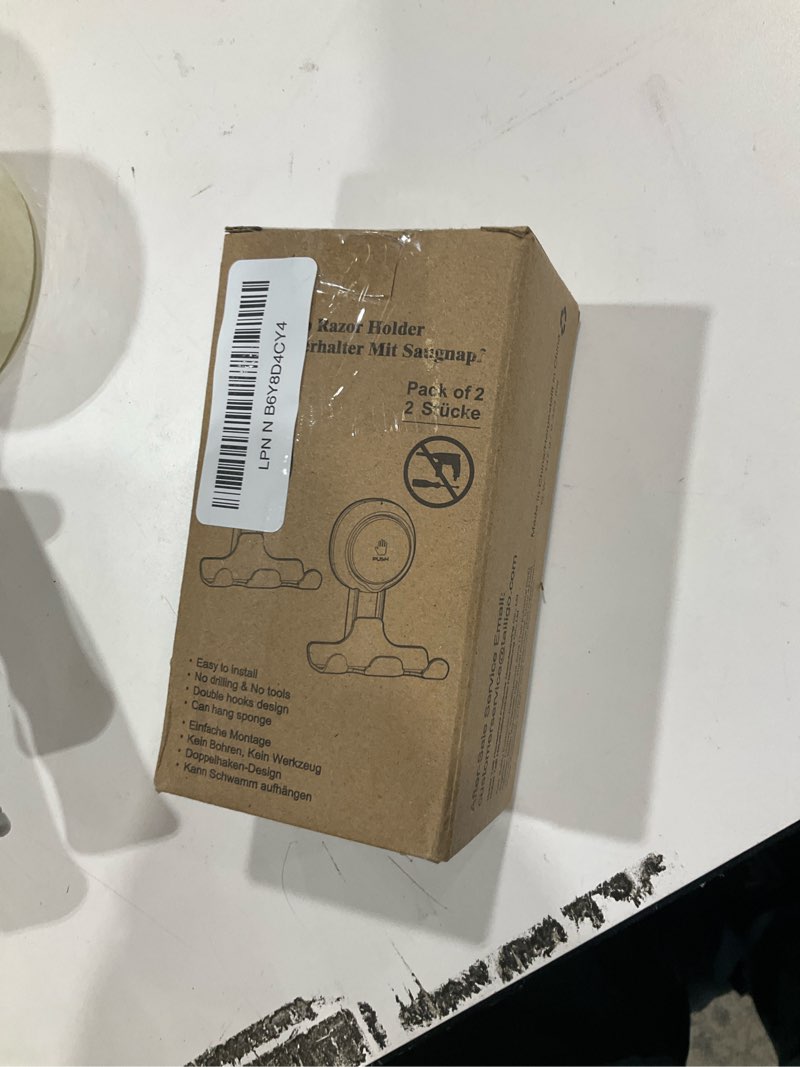 Condition photo showing Good Condition for TAILI Suction Cup Razor Holder in Shower 2 Pack, Towel, Loofah, Shaver Holder for Bathroom Wall, Powerful Suction Cup Shower Hooks, Easy to Install and Reuse, White Razor Hook, White