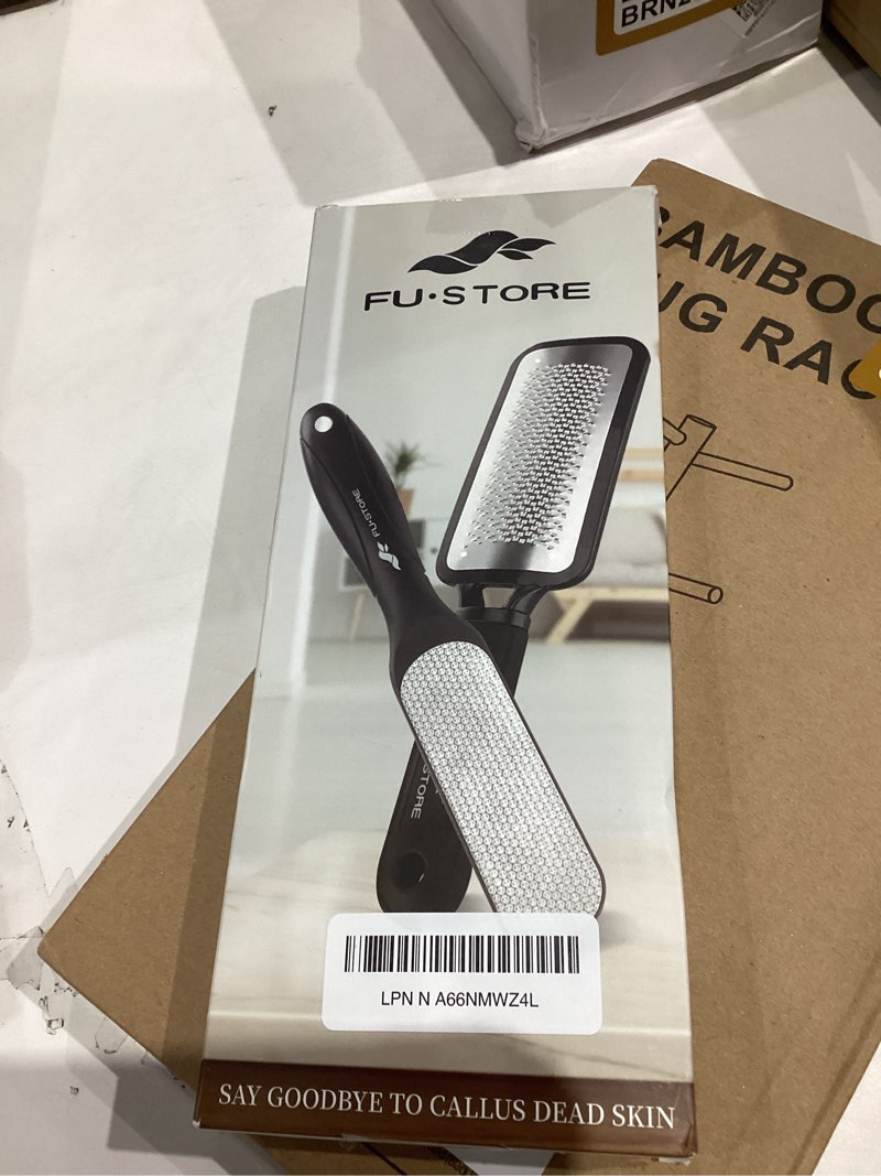 Condition photo showing New/Like New for Fu Store 2 Pack Foot Files Callus Remover Stainless Steel Foot Rasp and Dual Sided Feet File Professional Scrubber Pedicure Tools Premium for Feet Care Remove Hard Skin Black