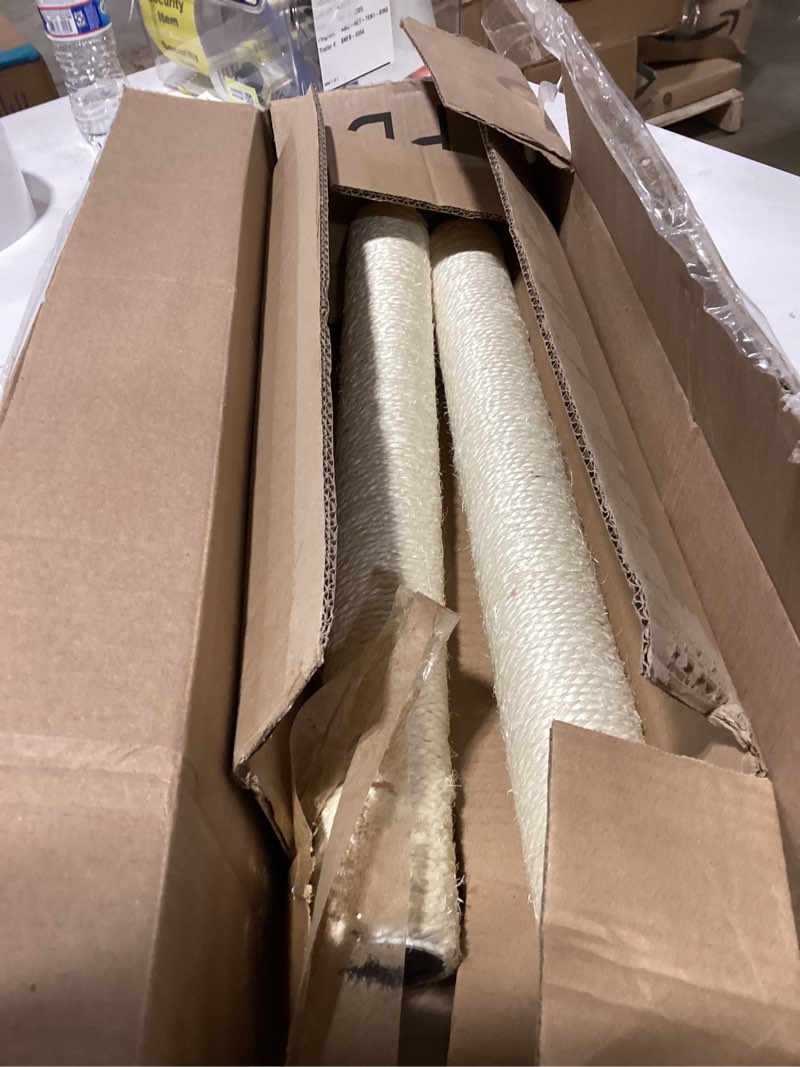 Condition photo showing Good Condition for 2Pcs M10 Cat Tree Replacement Post - 10mm Bolt Sisal Cat Scratching Post Replacement Pole DIY M10 Bolt Sturdy PVC Tubes Screws Included (2.36 * 19.68") 2.36*19.68"